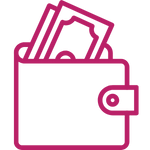 wallet with cash icon